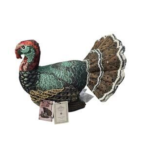 NWT John Derian for Target Beaded Turkey Decorative Pillow